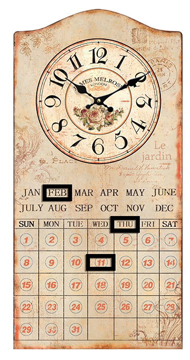 Le Jardin Wall Calendar & Clock - Click Image to Close
